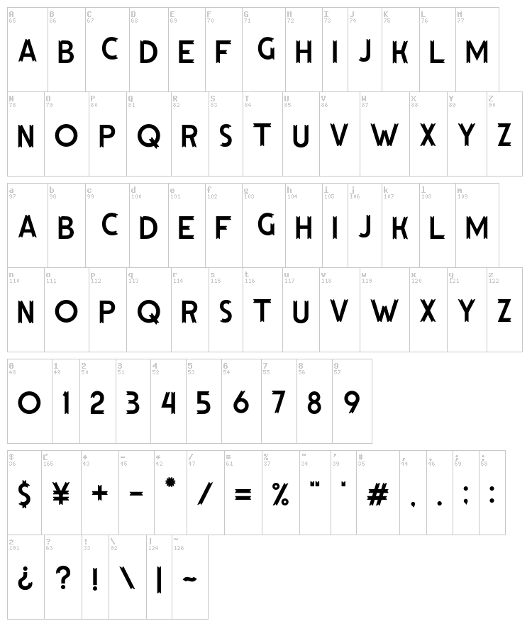 Hutan Lestari font map